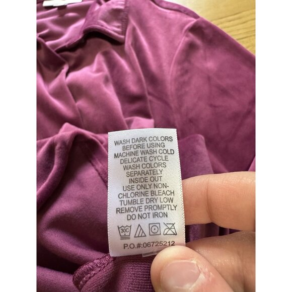 Woman Within Velour Button Up Tunic Shirt Size 18/20 Large Long Sleeve Stretch - Picture 10 of 11